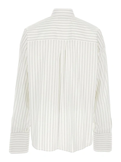 Shop Dolce & Gabbana White Striped Shirt In Cotton Man