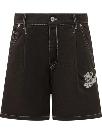 Shop Off-white Off White Shorts In Raw Black
