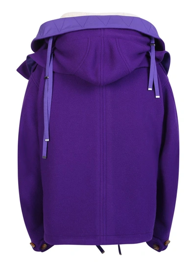 Off-white Off White Short Reversible Coat In Purple