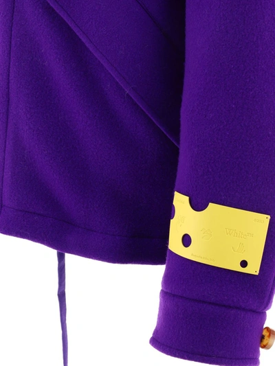 Off-white Off White Short Reversible Coat In Purple