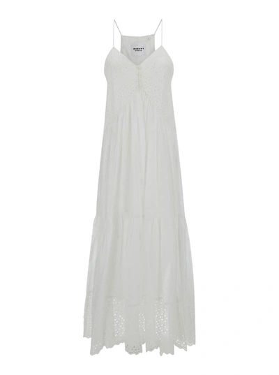 Shop Isabel Marant Étoile White 'sabba' Maxi Dress In Cotton Woman