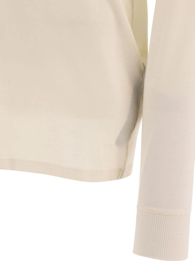 Shop Tom Ford White Long-sleeved T-shirt With Buttoned Fastening In Lyocell Blend Man