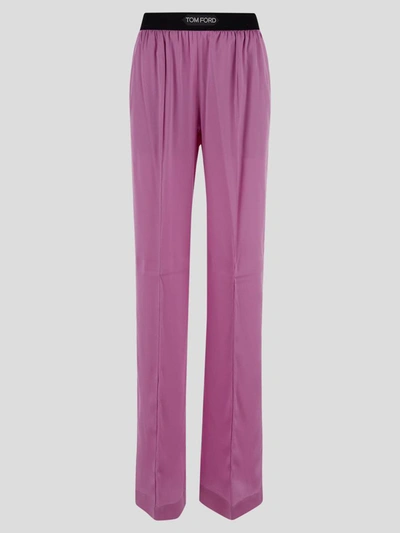 Shop Tom Ford Trousers In Violet
