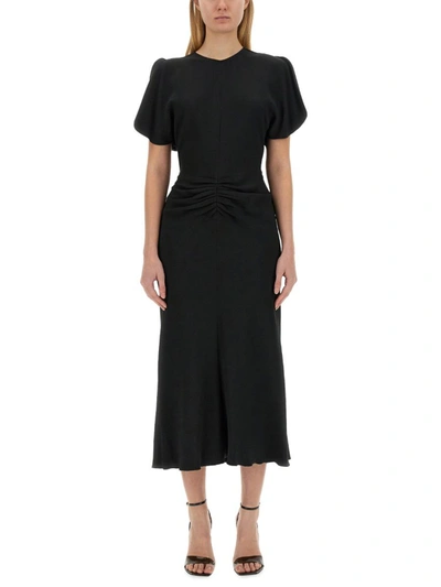 Shop Victoria Beckham Midi Dress In Black