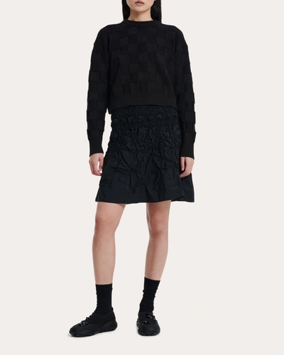 Shop Cecilie Bahnsen Women's Vida Smocked Faille Skirt In Black