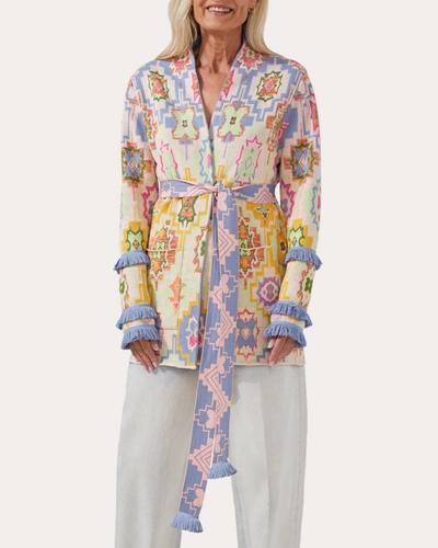 Shop Hayley Menzies Women's Cotton Jacquard Cardigan In Magic Mosaic - Blue Multi