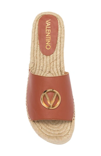 Shop Valentino By Mario Valentino Espadrille Platform Wedge Slide Sandal In Coccio