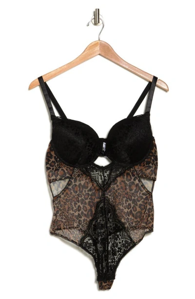 Shop Secret Lace Animal Lace Side Cutout Teddy In Brown