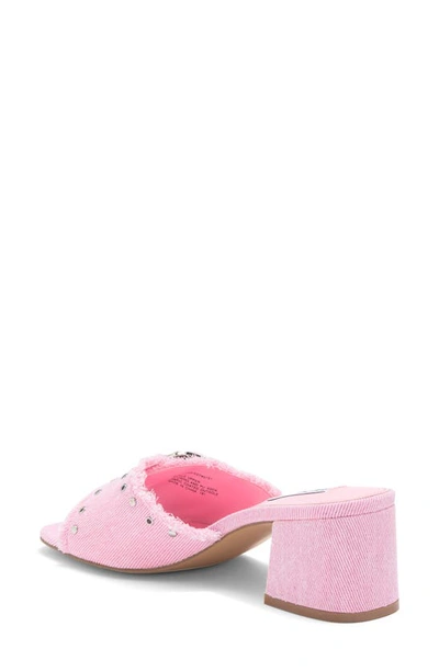 Shop Steve Madden Suprstar Block Heel Sandal In Pink Denim