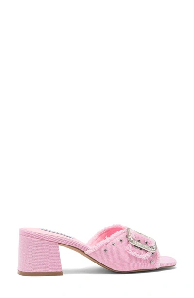 Shop Steve Madden Suprstar Block Heel Sandal In Pink Denim