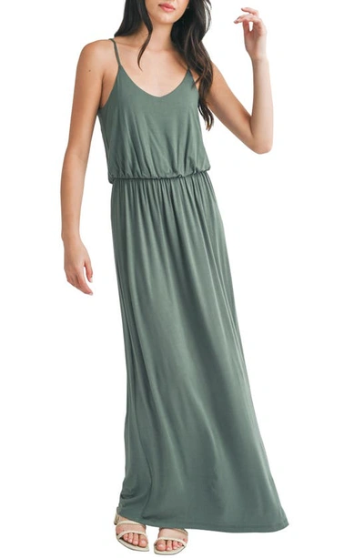 Shop Lush Knit Maxi Dress In Duck Green