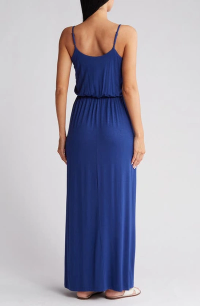 Shop Lush Knit Maxi Dress In Midnight Blue