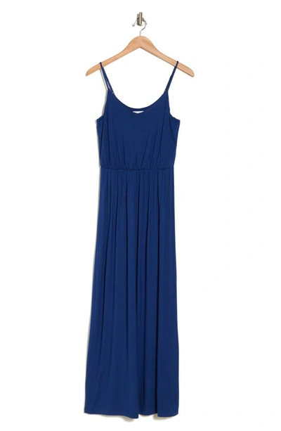 Shop Lush Knit Maxi Dress In Midnight Blue