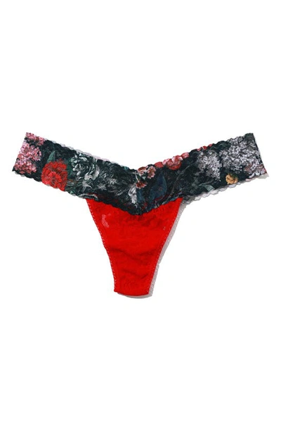 Shop Hanky Panky Signature Lace Low Rise Thong In Red/ Eden