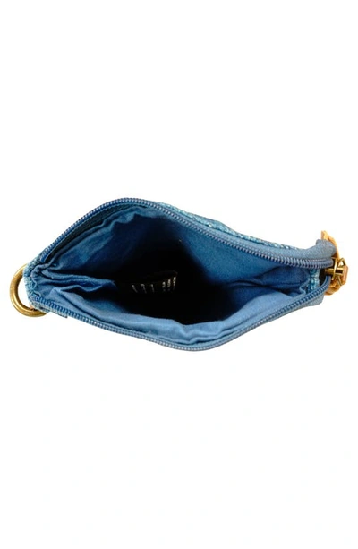 Shop Vintage Addiction Jute Crossbody Bag In Natural/ Moroccan Blue