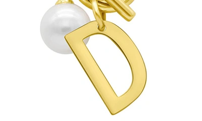 Shop Adornia 14k Gold Plated Initial & Pearl Pendant Necklace In Gold-d