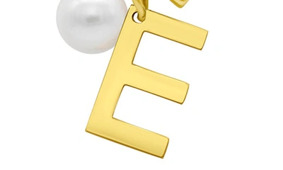 Adornia 14k Gold Plated Initial & Pearl Pendant Necklace In Gold-e