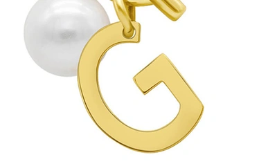 Shop Adornia 14k Gold Plated Initial & Pearl Pendant Necklace In Gold-g