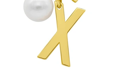 Shop Adornia 14k Gold Plated Initial & Pearl Pendant Necklace In Gold-x