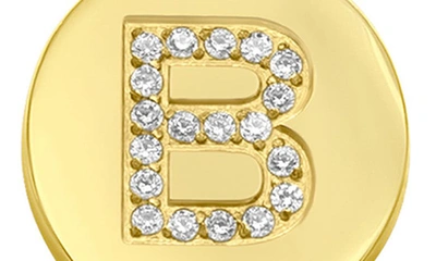 Shop Adornia 14k Gold Plated Pavé Initial Charm Bracelet In Gold-b