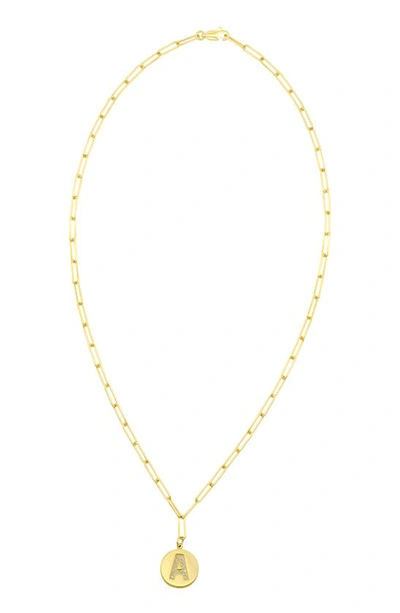 Adornia 14k Gold Plated Pavé Initial Pendant Necklace In Gold-a