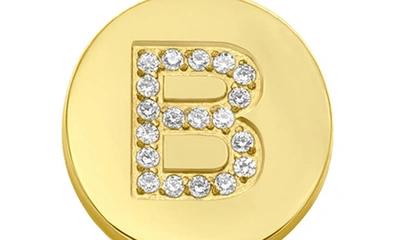 Adornia 14k Gold Plated Pavé Initial Pendant Necklace In Gold-b