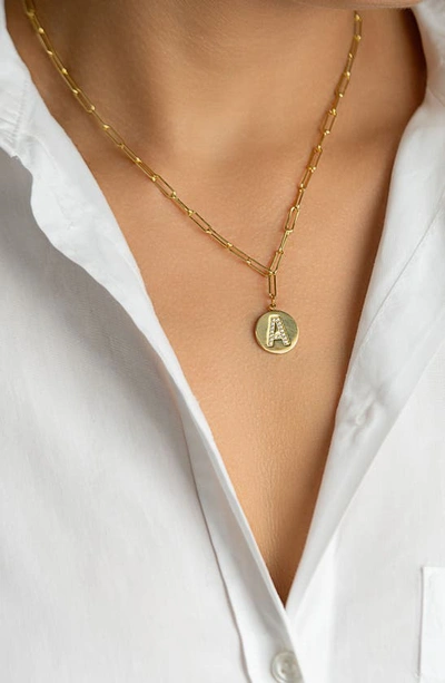 Adornia 14k Gold Plated Pavé Initial Pendant Necklace In Gold-a
