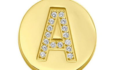 Adornia 14k Gold Plated Pavé Initial Pendant Necklace In Gold-a