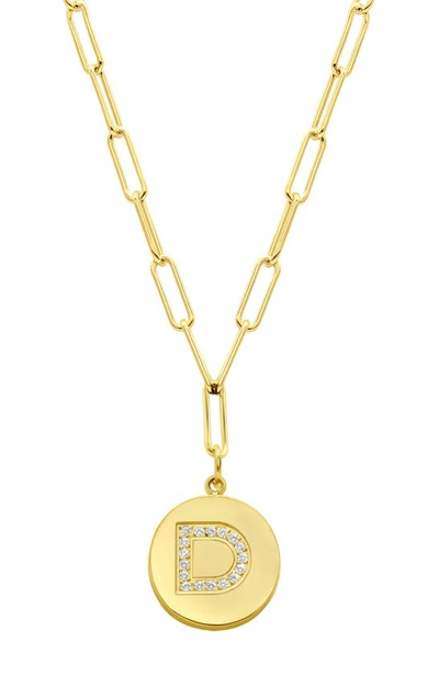 Adornia 14k Gold Plated Pavé Initial Pendant Necklace In Gold-d