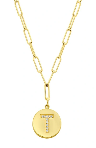 Adornia 14k Gold Plated Pavé Initial Pendant Necklace In Gold-t