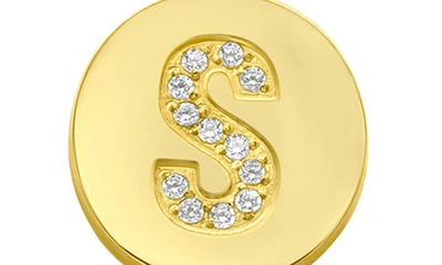 Adornia 14k Gold Plated Pavé Initial Pendant Necklace In Gold-s