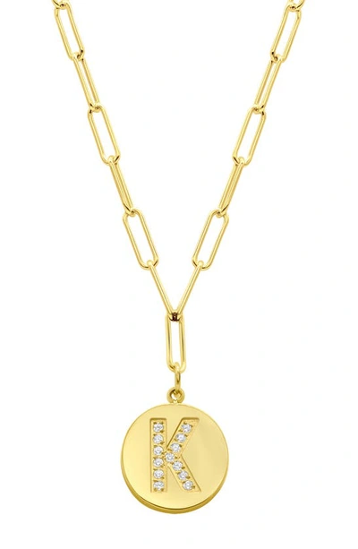 Adornia 14k Gold Plated Pavé Initial Pendant Necklace In Gold-k