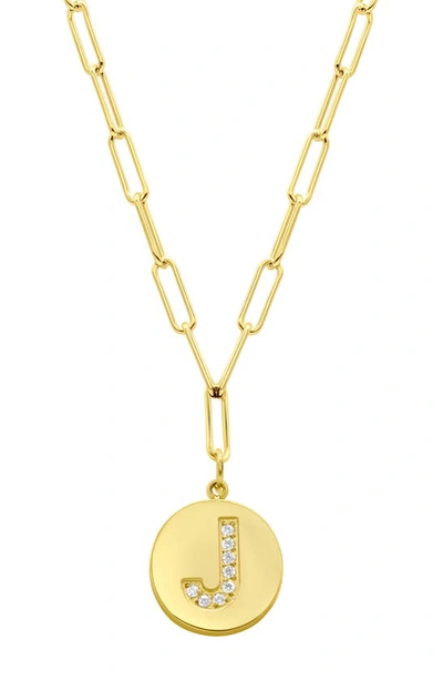 Adornia 14k Gold Plated Pavé Initial Pendant Necklace In Gold-j