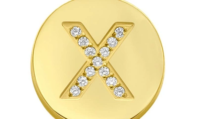 Adornia 14k Gold Plated Pavé Initial Pendant Necklace In Gold-x