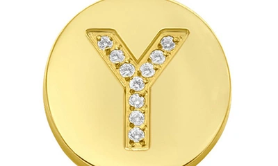 Adornia 14k Gold Plated Pavé Initial Pendant Necklace In Gold-y