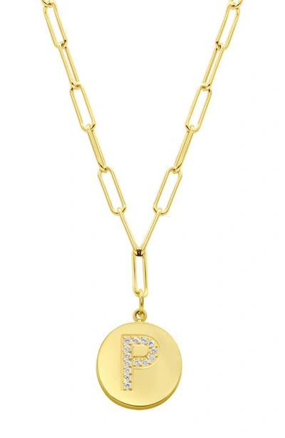 Adornia 14k Gold Plated Pavé Initial Pendant Necklace In Gold-p