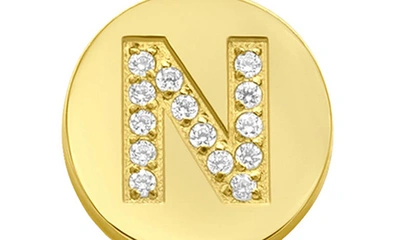 Adornia 14k Gold Plated Pavé Initial Pendant Necklace In Gold-n