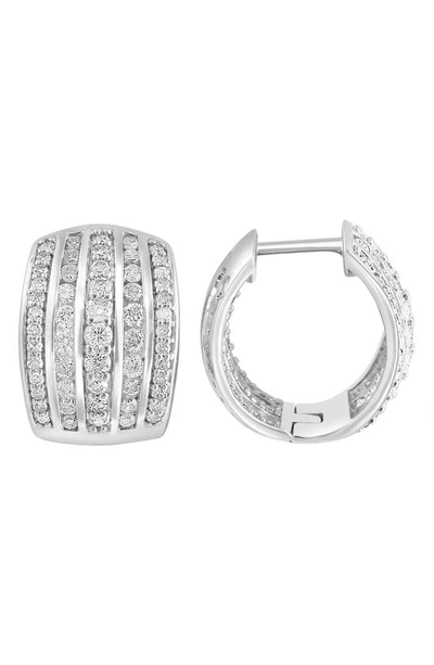 Shop Effy Diamond Huggie Hoop Earrings In Silver