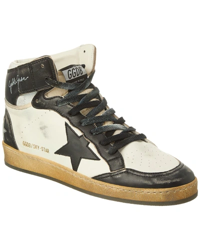 Shop Golden Goose Sky-star Leather Sneaker In White