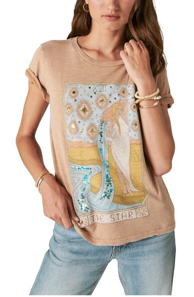 Shop Lucky Brand The Star Tarot Graphic T-shirt In Cafe Au Lait