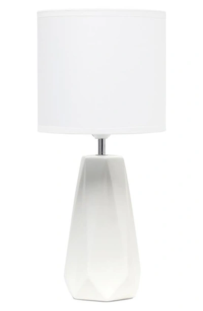 Shop Lalia Home Ceramic Prism Table Lamp In Off White