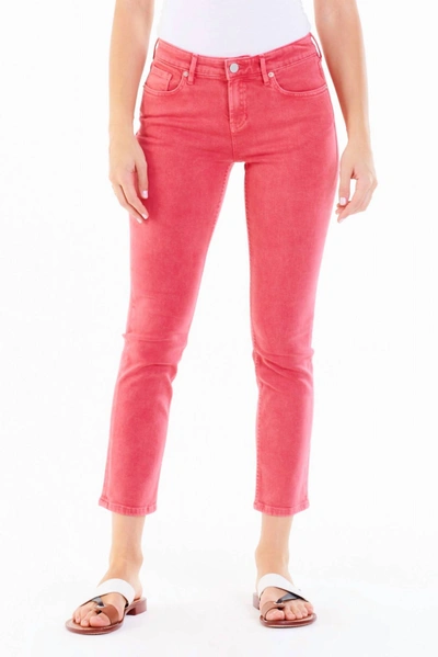 Shop Dear John Denim Blaire Slim Straight Jeans In Hibiscus In Pink