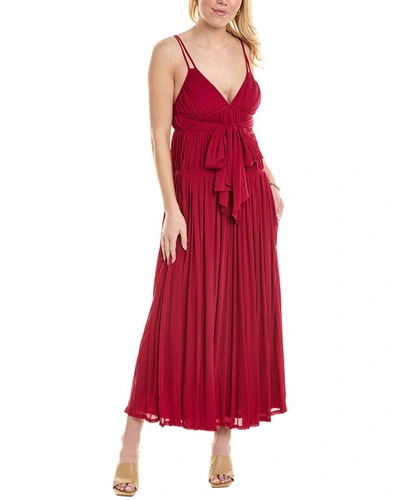 Shop Rebecca Taylor Ruched Maxi Dress In Red