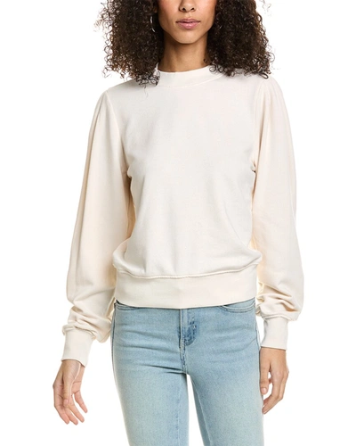 Shop Michael Stars Kehlani Puff Sleeve Sweatshirt In White