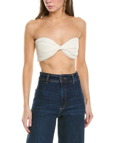 Shop Rococo Sand Net Bandeau Top In White