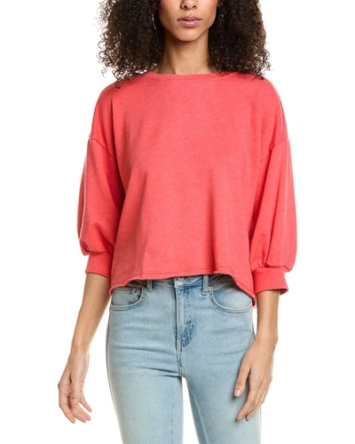 Shop Michael Stars Julia Puff Sleeve Pullover In Red