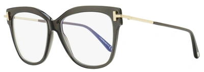 Tom Ford Women's Blue Block Eyeglasses Tf5704b 020 Gray/gold 54mm In Multi