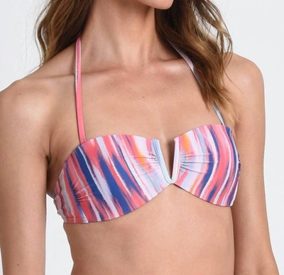 Shop Molly Bracken Bikini Swim Top In Pink Karen In Multi