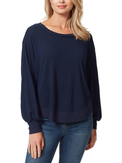 Shop Jessica Simpson Womens Ribbed Crew Neck Pullover Top In Black