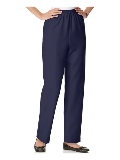 Shop Alfred Dunner Womens Pockets Pull On Straight Leg Pants In Blue